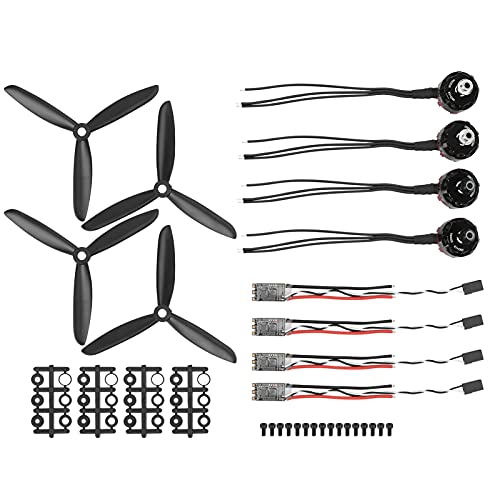 RiToEasysports RC Brushless ESC Set, 2205 2300 KV Aluminiumlegierungsmotor 20A Brushless ESC Propeller Kit Ersatzarme für RC Four Axis Drone von RiToEasysports