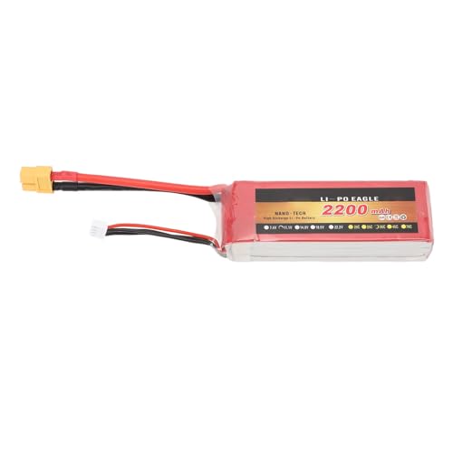 RiToEasysports RC-Flugzeug-Lithium-Akku, 3S 2200 MAh Lipo-Akku 11,1 V 35 C Hochleistungs-RC-Hubschrauber-Lipo-Akku mit XT60-Stecker für RC-Hubschrauber-Flugzeugdrohne von RiToEasysports