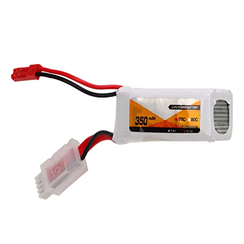 RiToEasysports RC-Lipo-Akku, 350 MAh Leistung, RC-Lipo-Akku, 11,1 V, 70 °C Entladerate, 3S JST-Stecker für Ferngesteuerte Fahrzeuge von RiToEasysports