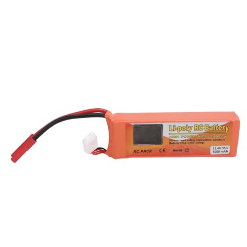 RiToEasysports RC-Lithiumbatterie, 11,4 V 5000 MAh 3S 35C RC-Car-Lithiumbatterie mit Banana 4.0-Stecker für RC-Car-LKW-Fahrzeuge von RiToEasysports