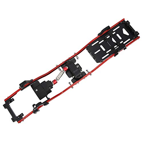 RiToEasysports RC-Metall-Chassis-Rahmen, 313 Mm Radstand, RC-Auto, CNC-Metall-Chassis-Rahmen, Frontlader-Getriebezubehör, Universell für Scx10 90046 und Andere Modelle (Rot) von RiToEasysports