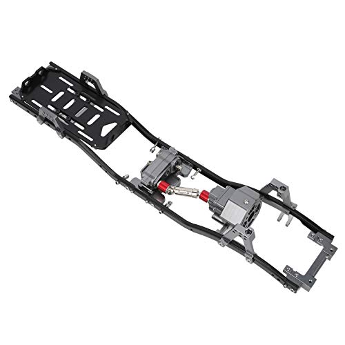 RiToEasysports RC-Metall-Chassis-Rahmen, 313 Mm Radstand, RC-Auto, CNC-Metall-Chassis-Rahmen, Frontlader-Getriebezubehör, Universell für Scx10 90046 und Andere Modelle (Ti-Farbe) von RiToEasysports