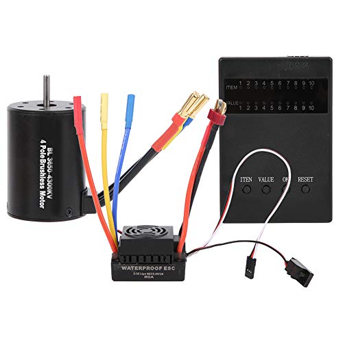 RiToEasysports RC-Motor-ESC-Set, 3650 4300KV Bürstenloser Motor 60A ESC und Programmkarten-Kombination mit Wasserfestem BEC für 1/10 RC-Car von RiToEasysports