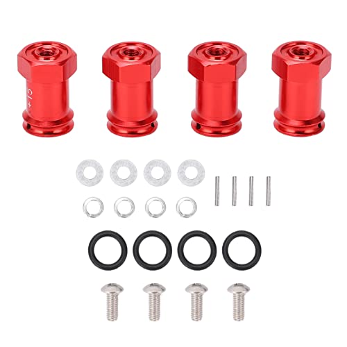 RiToEasysports RC-Rad-Sechskantnaben-Adapter, 15 Mm Versetzter Verlängerungsadapter aus Aluminiumlegierung. Tolles Zubehör für 1/16 RC-Car (Rot) von RiToEasysports