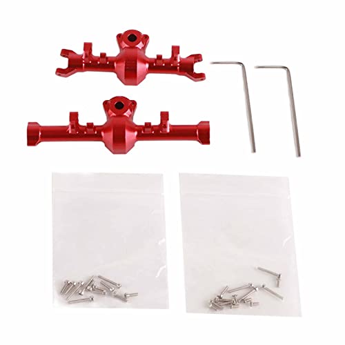 RiToEasysports RC-Vorder-Hinterachsgehäuse, CNC-Vorder-Hinterachsgehäuse aus Aluminiumlegierung für SCX24 1/24 RC-Car (Rot) von RiToEasysports