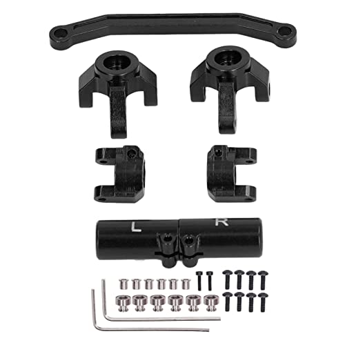 RiToEasysports RC-Vorderlenkgelenksatz, Aluminiumlegierung RC-Vorderachsschenkelsatz Hinterachsbasissatz für ECX Barrage 1/24 für RGT 1/24 für FTX 1/24 Kletterwagen (Black) von RiToEasysports