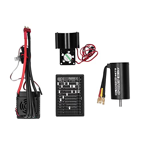 RiToEasysports Super Sanfter und Präziser Gashebel, Leistungsstarker 2150-kV-Motor mit 120-A-Regler und Kühlkörper-Set für 1/8 RC-Car von RiToEasysports