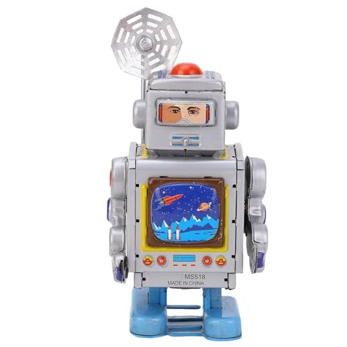 RiToEasysports Winden Sie Roboterspielzeug, Material der Eisen-Uhr-Arbeitskollektible Vintage Tin-Wind-Roboter für die Dekorationskollektion Fotografie-Requisiten mit Batteriebetontem Mechanismus RiToEasysports Winden Sie Roboterspielzeug, Material der Eisen-Uhr-Arbeitskollektible Vintage Tin-Wind-Roboter für die Dekorationskollektion Fotografie-Requisiten mit Batteriebetontem Mechanismus von RiToEasysports