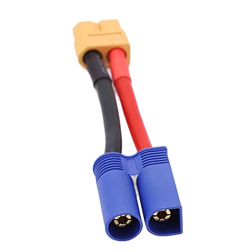 RiToEasysports XT60 Buchse auf EC5 Stecker Kabel, 12AWG XT60 Buchse auf EC5 Stecker Adapterleitung Zum Anschließen von Batterie und ESC für RC Automodelle, Flugzeugmodelle, Schiffsmodelle Xt60 12Awg von RiToEasysports