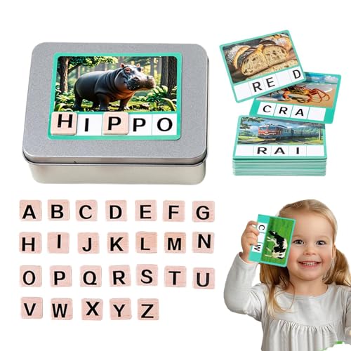 Alphabet Flash Cards, Toddler Spelling Game, Wooden Puzzle Set, 4.92x3.66x1.57 inches, Fine Motor Skill Builder, Educational Match Activity, Preschool Classroom Homeschool Alphabet Flash Cards, Toddler Spelling Game, Wooden Puzzle Set, 4.92x3.66x1.57 inches, Fine Motor Skill Builder, Educational Match Activity, Preschool Classroom Homeschool von Riaisttd