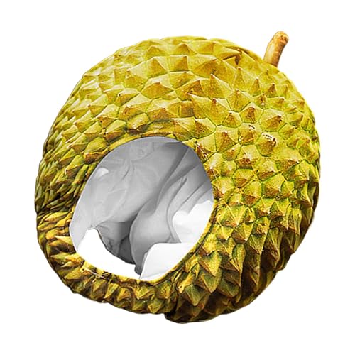 Durian Kopfbedeckung, weicher Plüsch-Durian-Kopfschmuck mit realistischem Obst-Design, lustiger und witziger Durian-Hut für Maskerade Cosplay, Karneval, Rollenspiele, Kostümpartys und Themenfeiern von Riaisttd