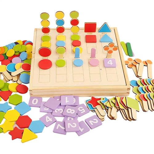 Mathematikspiele für Kinder 5–7, pädagogisches Zahlenpuzzle aus Holz, multifunktionale Lernbox für Vorschule, Mathematikaktivitäten, lustige Spiele für Kindergarten, Thanksgiving und Weihnachtszubehör von Riaisttd