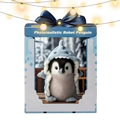 Penguin Plush Toy, Realistic Soft Stuffed Figure, Ultra-Cozy Cuddly Companion, Lifelike Detailing, Grey Plush Huggable Design, Ideal for Bedroom, Living Room, and Display Shelf von Riaisttd