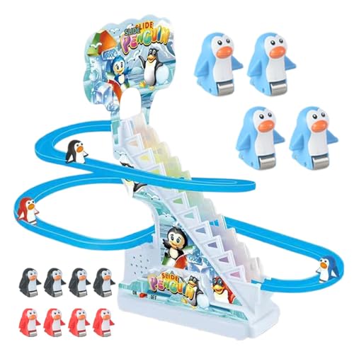 Penguin Slide Toy, Cute Penguin Race Game Toy with Music & LED Flashing Lights, Fun Musical Roller Coaster Track Toy for Kids Boys and Girls Aged 3+, Cute Penguin Slide Toy, Penguin Race Game von Riaisttd