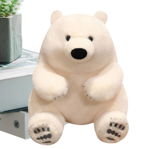 Polar Bear Stuffed Animal, Cute Plushie Cartoon Hug Doll, 25cm Stuffed Animal Bear, 9 Inch Plush Bear Toy, Realistic Soft Plushies, Cuddly Bear for Living Room, Plush Toys for Bedroom, Baby Room von Riaisttd