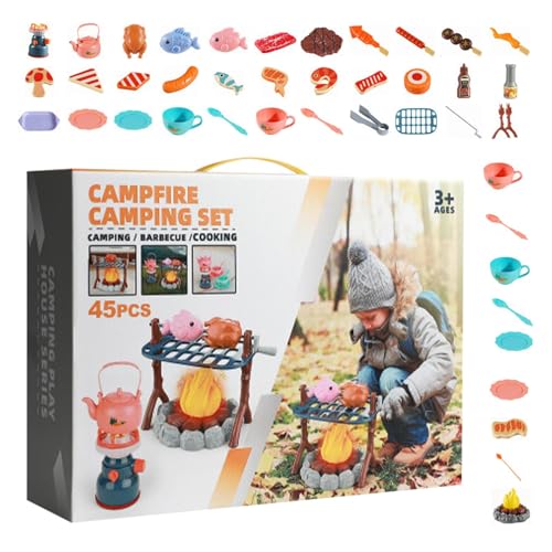 Pretend Campfire Portable Toddler Camping Toys, Play Food Toy Set, Fun Educational Kindergarten Camping Toys for Kids, Interactive Outdoor Play Camping Kit for , Ideal Camping Adventure Set von Riaisttd