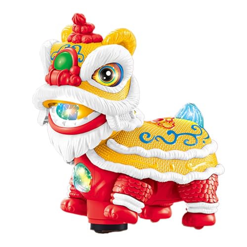 Riaisttd Chinese Lion Dance Toy, Lion Dance Ornaments, Chinese Wealth Lion Dance Model, Auspicious Lion Dance Dancer, Moving Head Lion Dance Toy, Lion von Riaisttd