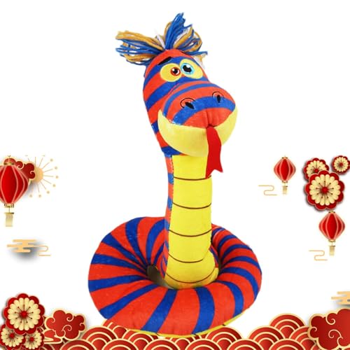 Riaisttd Chinese New Year Plush Toy, Stuffed Snake Animal Sound Toy, Festive Snakes Decor, Plush Snakes Centerpiece, 2025 Year of The Snake Mascot 1m/3.28 feet for Living Room and Bedroom von Riaisttd