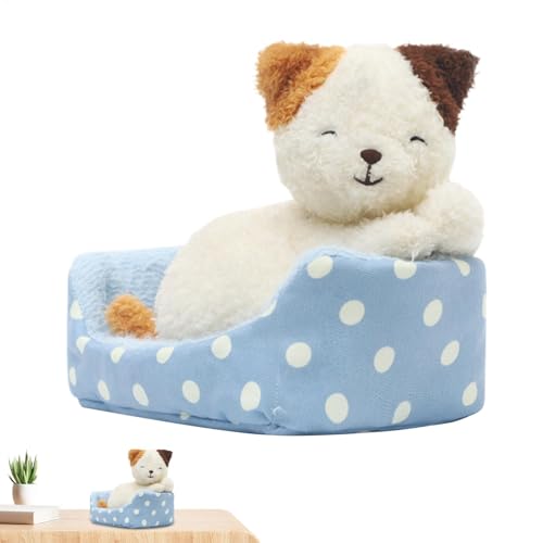 Riaisttd Dog Cat with Bed Decor, Soft Huggable Stuffed Animal Toy, Plushie Huggers for Beds and Desks, Adorable Dog and Cat Plush Toys, Comforting Stuffed Animals for Children von Riaisttd