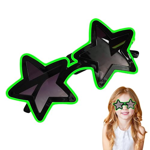 Riaisttd LED Light Up Glasses, Colorful Star Sunglasses with Transparent Design, Perfect for Festivals and Carnivals, Unique Glowing Sunglasses to Illuminate Your Style at Garden Events and Parties von Riaisttd