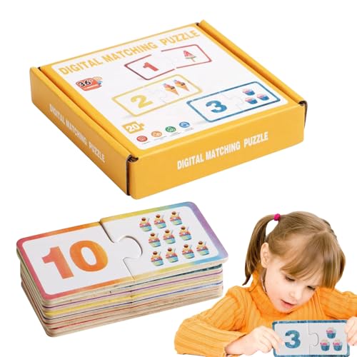 Riaisttd Matching Game, Wood Intelligence Boost Toy, Number and Color Strategic Matching, 4.92x4.53x0.98 Inches, Ideal for Kids 3+ Years, Airplane Basket Filler, Classroom, Birthday Riaisttd Matching Game, Wood Intelligence Boost Toy, Number and Color Strategic Matching, 4.92x4.53x0.98 Inches, Ideal for Kids 3+ Years, Airplane Basket Filler, Classroom, Birthday von Riaisttd