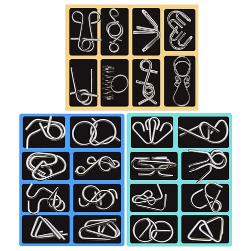 Riaisttd Metall Draht Puzzle Set | 24 Teile Geduldspiele Für Erwachsene Rätsel | Intelligenz Spielzeug, Partyspiele Für Familien Mädchen Jugendliche Frauen Männer Kinder Töchter Söhne Schüler Riaisttd Metall Draht Puzzle Set | 24 Teile Geduldspiele Für Erwachsene Rätsel | Intelligenz Spielzeug, Partyspiele Für Familien Mädchen Jugendliche Frauen Männer Kinder Töchter Söhne Schüler von Riaisttd