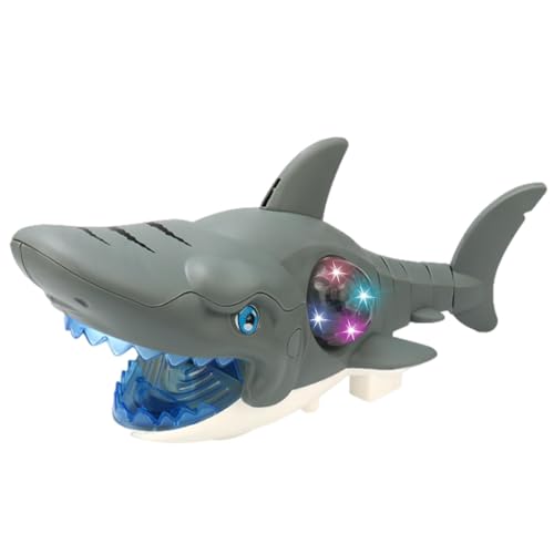 Riaisttd Moving Shark Doll, Musical Light Up Animal Toy, 12.6x4.53x5.31 Inches Interactive Sensory Plush, Cute Bed Decoration for Children, Home and Bedroom Decor von Riaisttd