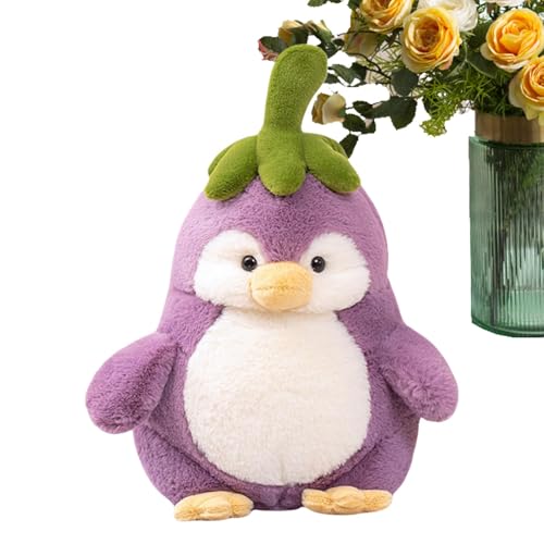 Riaisttd Penguin Plush, Cartoon Eggplant Stuffed Animal Toy, 9.84 inches Throw Pillow, Home Decoration Sofa Chair Cushion for Living Room and Bedroom, Soft, Comfortable von Riaisttd