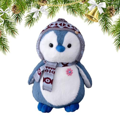 Riaisttd Penguin Plushie Doll with Scarf, Soft Cartoon Penguin Stuffed Toy, Decorative Animal Plush for Living Room, Bedroom, Winter Idea, Cute Plushie Toy for Kids and Collectors von Riaisttd