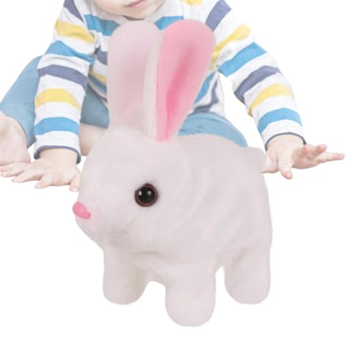 Riaisttd Rabbit Pretend Toy, Easter Electric Plush Bunny, Interactive Walking Pet, Fun Party Favor and Decoration, Early Educational Toy 9.45x3.74x3.15 inches for Kids von Riaisttd