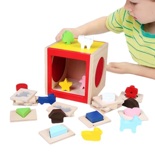 Riaisttd Shape Sorter, Educational Toy, Puzzle Game, 5.91x6.1x6.3 Inches Wooden Box, Sensory Color Activity, Classic Gift Idea for Preschool Kids Early Learning Development Riaisttd Shape Sorter, Educational Toy, Puzzle Game, 5.91x6.1x6.3 Inches Wooden Box, Sensory Color Activity, Classic Gift Idea for Preschool Kids Early Learning Development von Riaisttd
