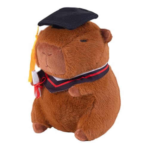 Riaisttd Stuffed Capybara Plush, 9-Inch Graduation Capybara Toy, Cute Plushie Doll with Hat and Degree Uniform, Soft Pillow 9.06 inches for Kids, Girls, Adults, Home Decorations von Riaisttd