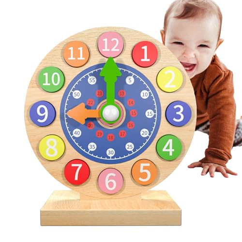 Riaisttd Teaching Clock Kids, Wooden Learn to Tell Time Clock, Colorful Analog Learning, Telling Toy for Toddler, Children, and Kids, Enhances Time-Telling Skills Riaisttd Teaching Clock Kids, Wooden Learn to Tell Time Clock, Colorful Analog Learning, Telling Toy for Toddler, Children, and Kids, Enhances Time-Telling Skills von Riaisttd
