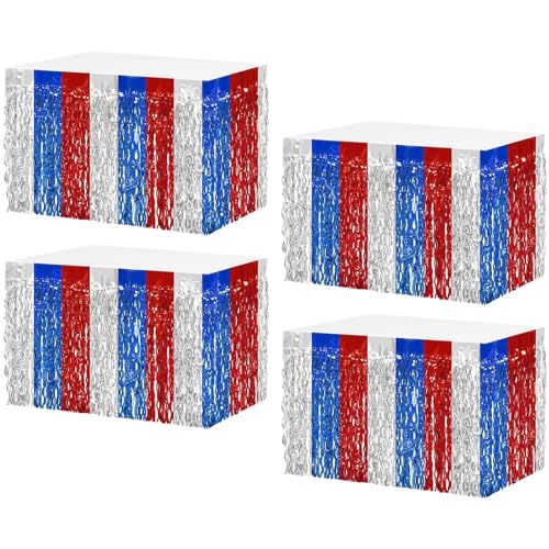 Riaisttd Tinsel Table Skirts, Foil Banner Tinsel Fringe Table, Set of 4 Pieces, 29x108 Inch Rectangle Desk Curtains, Ideal for Disco Parties, Hotel Banquets, and Parade Floats Backdrop Riaisttd Tinsel Table Skirts, Foil Banner Tinsel Fringe Table, Set of 4 Pieces, 29x108 Inch Rectangle Desk Curtains, Ideal for Disco Parties, Hotel Banquets, and Parade Floats Backdrop von Riaisttd