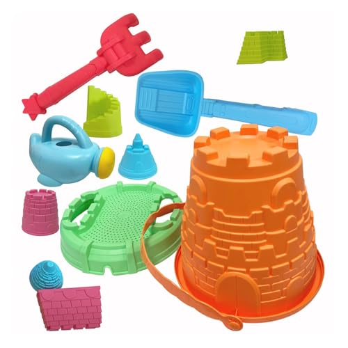 Riaisttd Toddler Beach Toys, 11-Piece Outdoor Playset, Sand Castle Building Kit, Fun Beach Games, Kids Sand Construction Tools 8.27x8.66x9.06 inches for Summer Plaything von Riaisttd