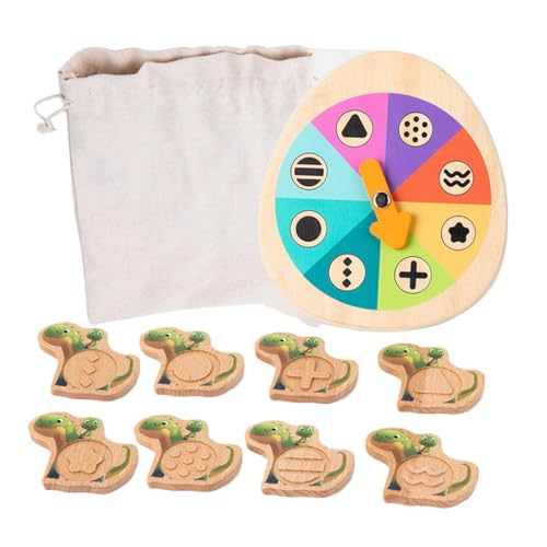 Riaisttd Wooden Educational Toys, Turntable Fine Motor Game, Preschool Learning Activities, Product Size About 19.7x14.5x4.2cm for Dinosaur Toddler Boys and Girls Kids, Material Wood von Riaisttd