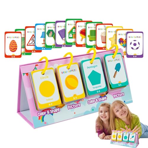 Shape Learning Flash Cards, 96-Piece Toddler Matching Game, Double-Sided Color and Shape Recognition Toy, 2.56x1.65 inches, Cognitive Development Activity for Preschool Kids von Riaisttd