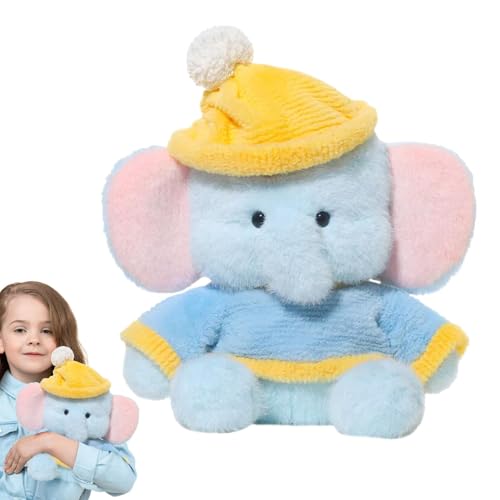 Stuffed Plush Toy Elephant, 11inch Elephant Plush Pillow, Realistic Elephant Plush, Elephant Plush Pillow Toy, Simulated Elephant Plush, Elephant Plush Toy for Kids, Animal Lovers Elephant Plush von Riaisttd