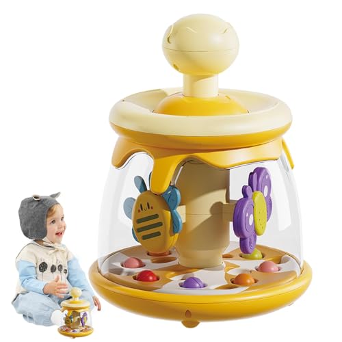 Suction Spinner Toys Babies, Rotating Press Spin Toy, Interactive Sensory Play, 20.3x15x15cm, Engaging Carousel Design, Educational Tumble Dome for Boys and Girls von Riaisttd