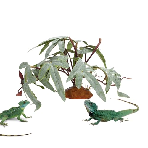 Terrariumpflanzen - 6 Stück realistische künstliche Blätter für bärtigen, Gecko mit wartungsarmer, falsche Blumen für Reptilienlebensraum, grün, leicht Wiederverwendbare 6,3 Zoll Terrariumpflanzen - 6 Stück realistische künstliche Blätter für bärtigen, Gecko mit wartungsarmer, falsche Blumen für Reptilienlebensraum, grün, leicht Wiederverwendbare 6,3 Zoll von Riaisttd