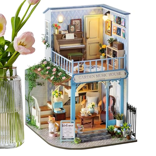 Wood Miniature - 7.28 Inches Mini Building Teens Adults Parent Child Bonding, Craft Toys with DIY Assembly Furniture Decor, Wooden Model House for Family Activity Gift Wood Miniature - 7.28 Inches Mini Building Teens Adults Parent Child Bonding, Craft Toys with DIY Assembly Furniture Decor, Wooden Model House for Family Activity Gift von Riaisttd