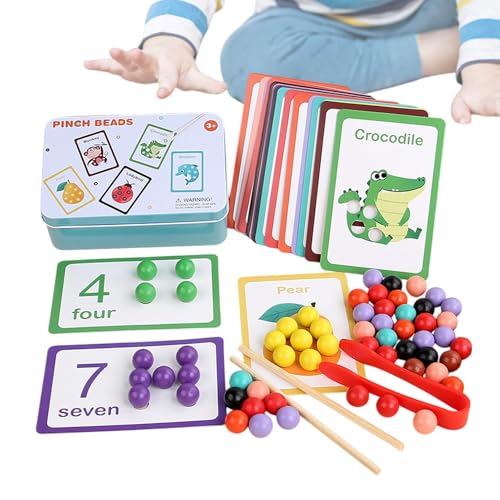 Zahlen-Kognitives Perlenspiel, mathematische Lehrmittel, Perlenspiel für Kinder, kognitives Perlenspiel, Farberkennung, Lehrhilfen, Spielzeug für die Früherziehung, Zahlenlernspiel, pädagogisches von Riaisttd