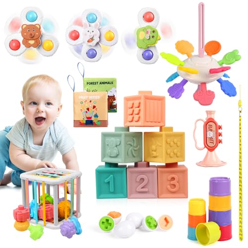 Richday 8 in 1 Montessori Baby Spielzeug,Baby Spielzeug Für 6-9-12-18Monate, Motorikspielzeug Stapeln Baublöcke Sensorischer Lernspielzeug für Kleinkinder. von Richday