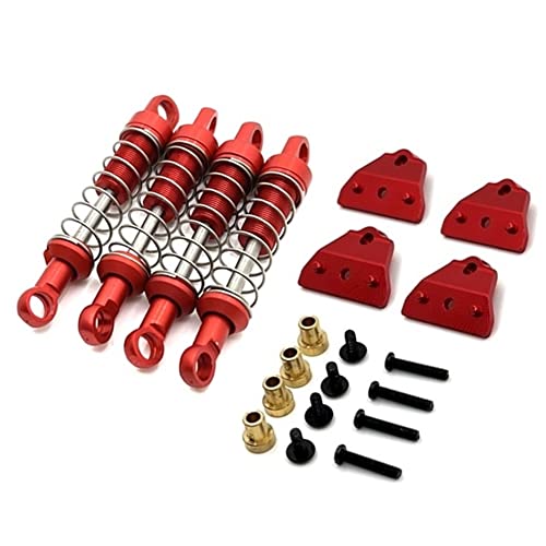 Richeyty MN78 MetallstoßDäMpfer und StoßDäMpferhalterung für MN78 MN-78 MN 78 1/12 RC Car Upgrades Parts Accessories,Red von Richeyty