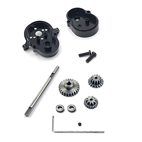 Richeyty Metall Getriebe Gehäuse Getriebe mit Stahl Getriebe für D12 1/10 Rc Auto Upgrade Teile,Schwarz von Richeyty