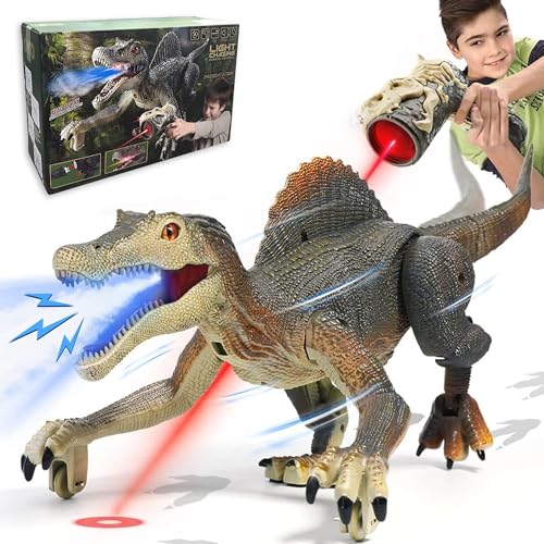 Richgv Fernbedienung Dinosaurier Spielzeug für Kinder 3-10 Jahre Indikator Licht Chasing & Spraying, Realistische RC Dinosaurier Spielzeug Geschenke für Jungen 5 6 7 8 9 10+ Spinosaurus Spielzeug von Richgv