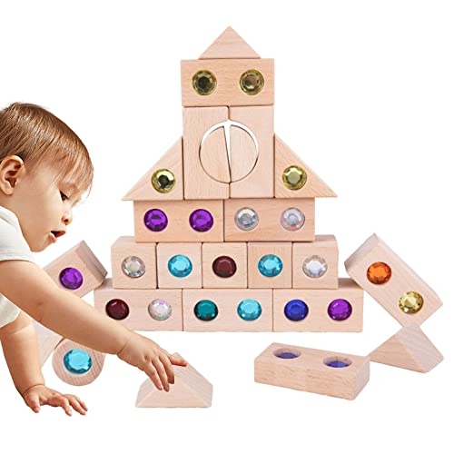 Richolyn Acryl-Bausteine,Farbige Holzbausteine | Transparentes Blocks Game, Sensory Toys für Eltern-Kind-Interaktionsspiel von Richolyn