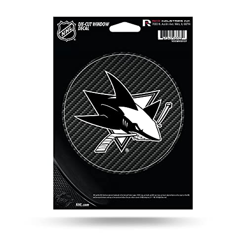 NHL San Jose Sharks Vinyl-Aufkleber, Karbonfaser, gestanzt von Rico Industries