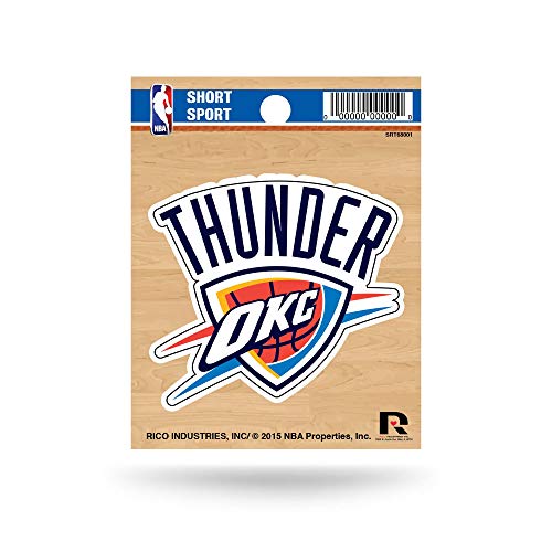 Rico Industries NBA Basketball Oklahoma City Thunder Short Sport Aufkleber 9,5 x 12,9 cm gestanztes Team-Logo kurzer Sport-Aufkleber von Rico Industries