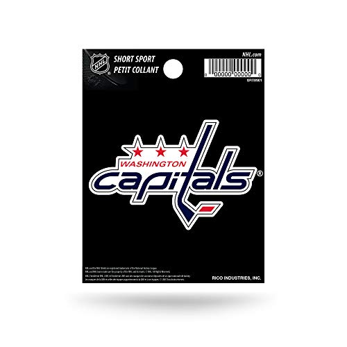 Rico Industries NHL Hockey Washington Capitals kurzer Sport-Aufkleber, 9,5 x 12,9 cm, gestanztes Team-Logo, kurzer Sport-Aufkleber von Rico Industries